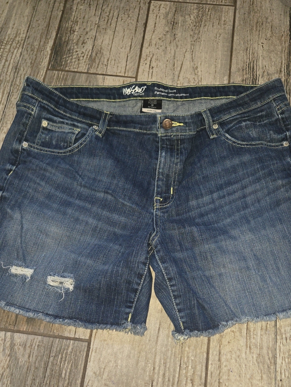 Mossimo Supply Co. Dark Blue Denim Boyfriend Shorts